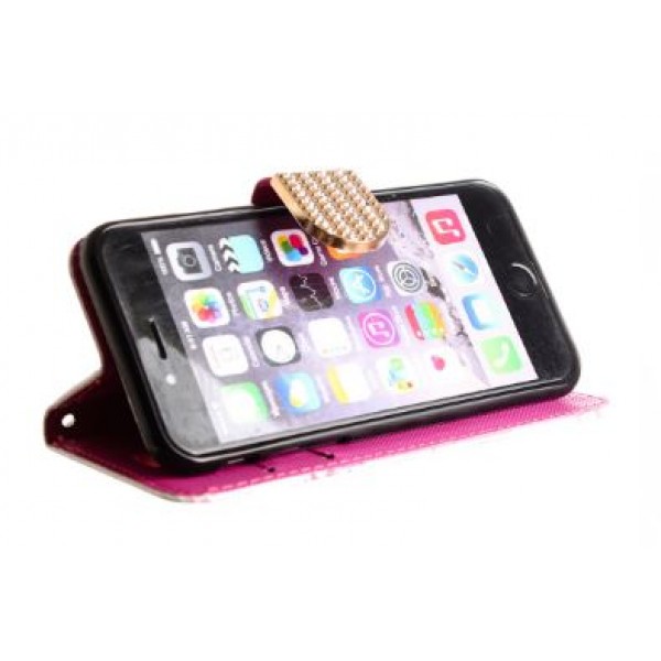 Apple iPhone 6 / 6S Case Cherry Blossoms Shimmering Folding Phone Wallet