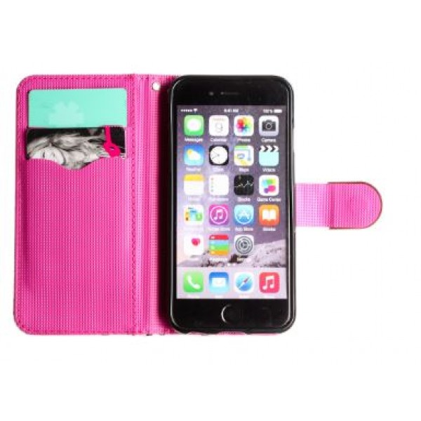 Apple iPhone 6 / 6S Case Cherry Blossoms Shimmering Folding Phone Wallet